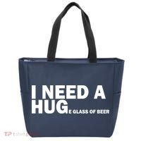 I Need A Hug Huge Glass Of Beer Tote Bag thumb 0