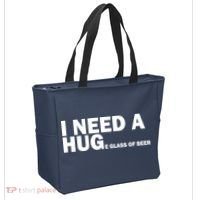 I Need A Hug Huge Glass Of Beer Tote Bag thumb 2