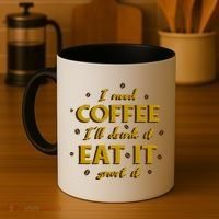 I Need Coffee Drink Eat Snort Coffee Mug thumb 4