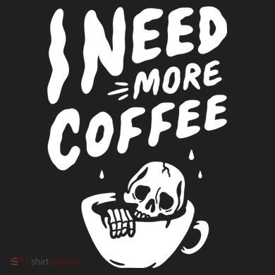 I Need More Coffee Funny Skeleton Ladies Heavyweight Boxy Pullover Hoodie
