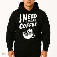 I Need More Coffee Funny Skeleton Hoodie thumb 2