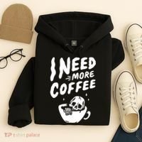 I Need More Coffee Funny Skeleton Hoodie thumb 4