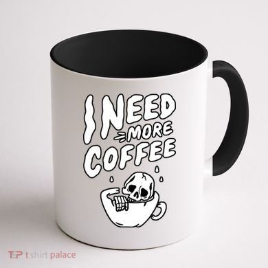 I Need More Coffee Funny Skeleton Coffee Mug back