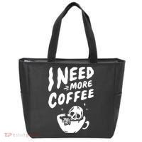 I Need More Coffee Funny Skeleton Tote Bag thumb 0