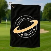 I Need My Space Planet Golf Towel thumb 1