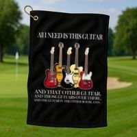 I Need My Ukulele Guitars Golf Towel thumb 1