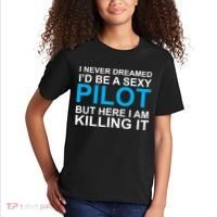 I Never Dreamed I'd Be A Sexy Pilot Kids T-Shirt thumb 2