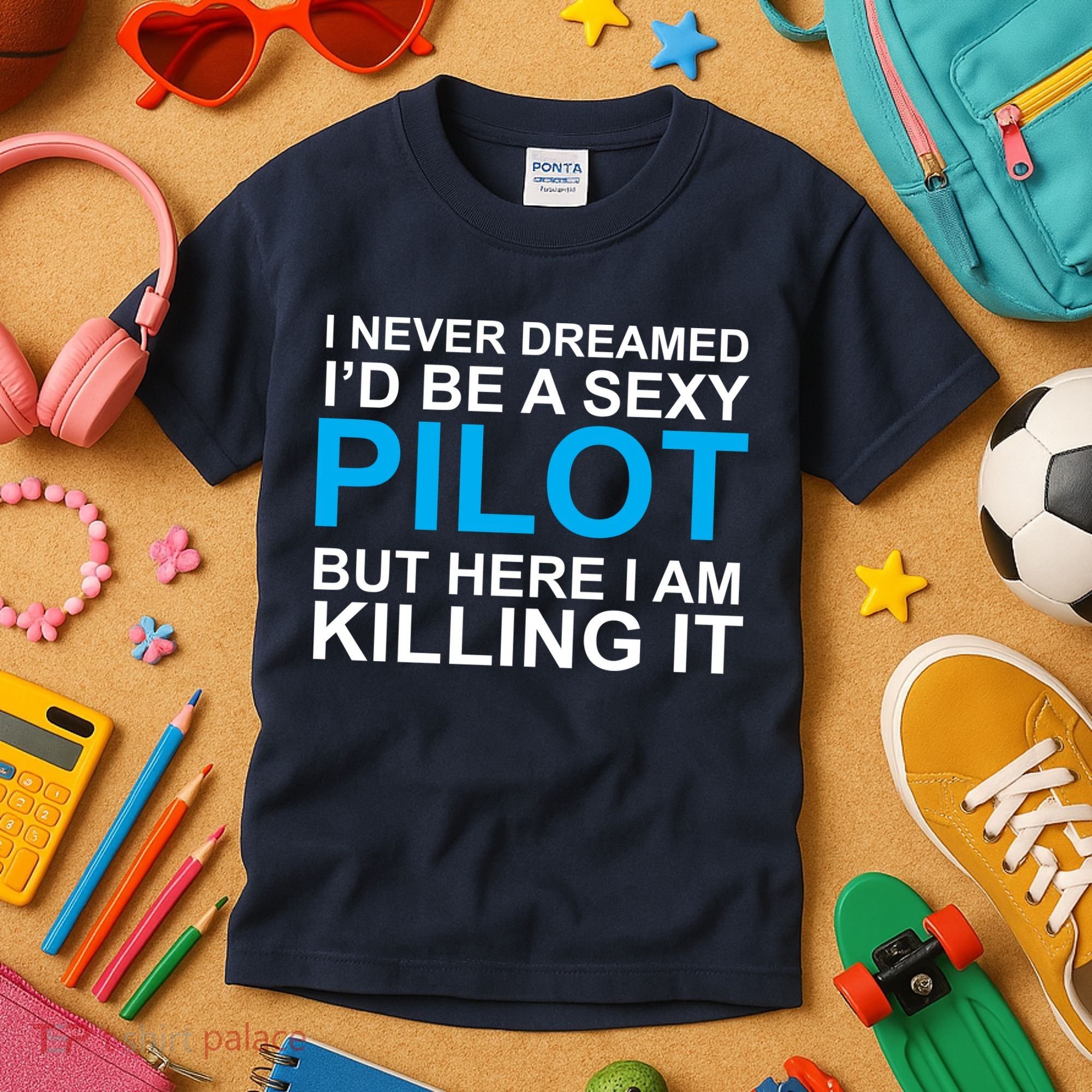 I Never Dreamed I'd Be A Sexy Pilot Kids T-Shirt