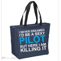 I Never Dreamed I'd Be A Sexy Pilot Tote Bag thumb 2