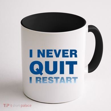 I Never Quit I Restart Gamer Coffee Mug back