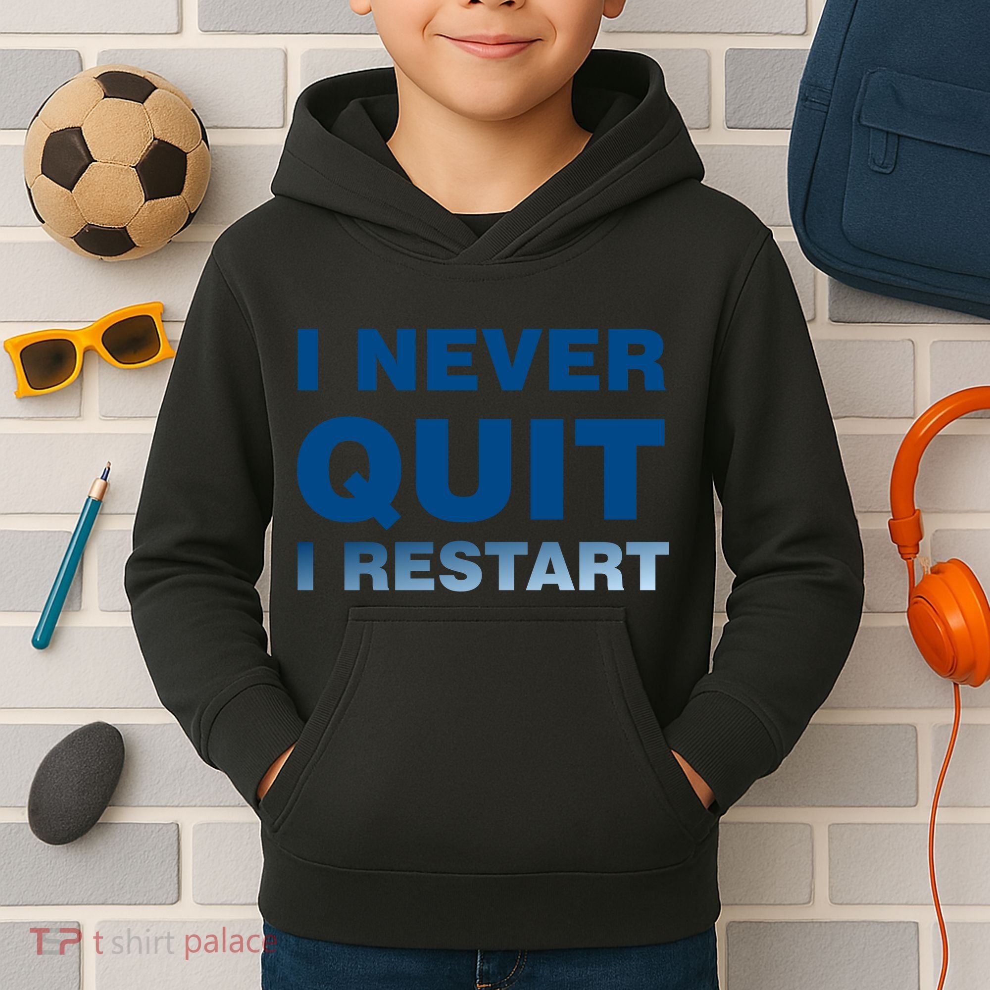 I Never Quit I Restart Gamer Kids Hoodie
