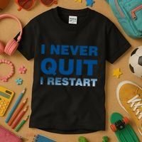 I Never Quit I Restart Gamer Kids T-Shirt thumb 3
