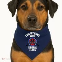 I Oil My Guns With Liberal tears USA-Made Doggie Bandana thumb 1