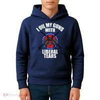 I Oil My Guns With Liberal tears Kids Hoodie thumb 4