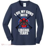 I Oil My Guns With Liberal tears Kids Long Sleeve Shirt thumb 0