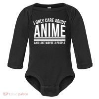 I Only Care About Anime And Like Maybe 3 People Baby Long Sleeve Bodysuit thumb 0