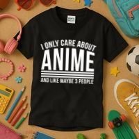 I Only Care About Anime And Like Maybe 3 People Kids T-Shirt thumb 3
