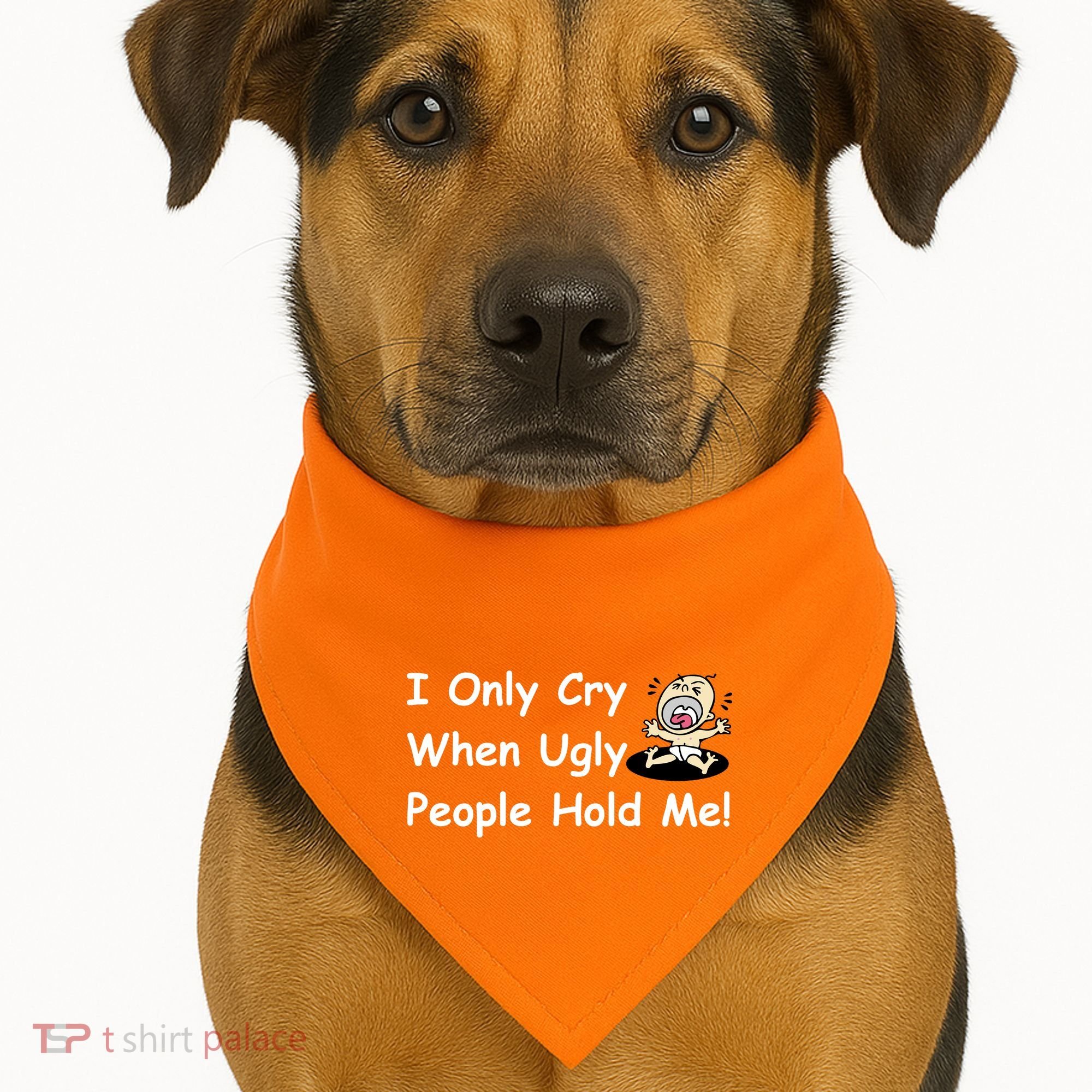 I Only Cry When Ugly People Hold Me USA-Made Doggie Bandana