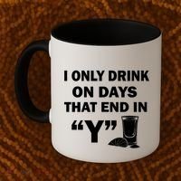 I only Drink On Days That End in Y Coffee Mug thumb 2