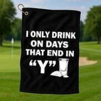 I only Drink On Days That End in Y Golf Towel thumb 1