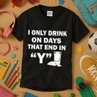 I only Drink On Days That End in Y Kids T-Shirt thumb 3