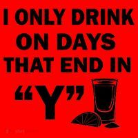 I only Drink On Days That End in Y Santa Hat thumb 1