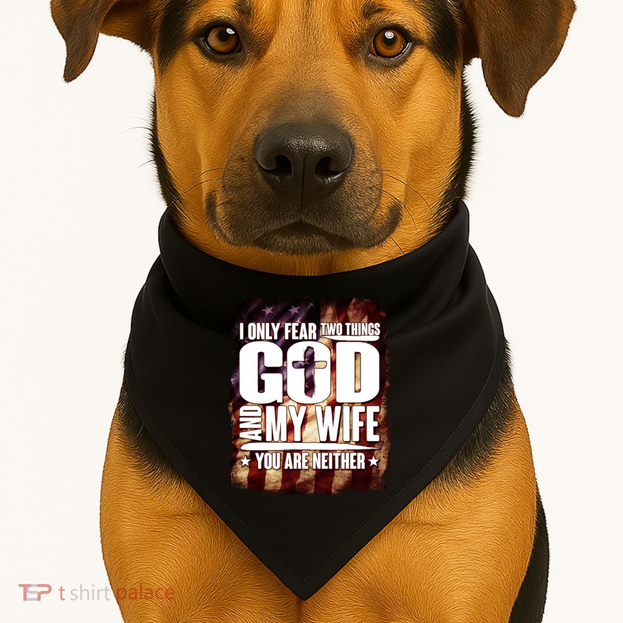 I Only Fear Two Things God And My Wife You Are Neither USA-Made Doggie Bandana
