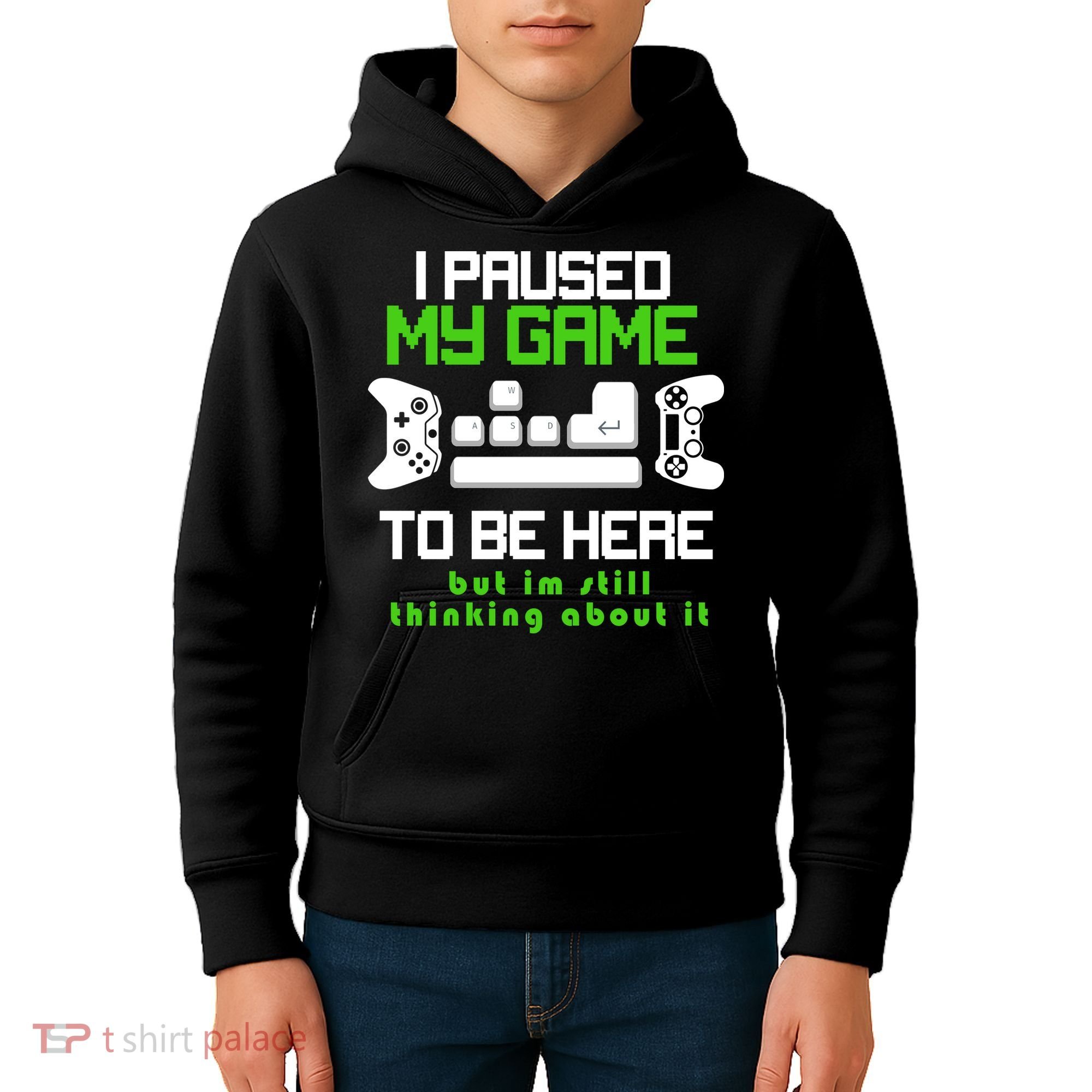 I Paused My Game To Be Here But I'm Still Thinking About It Kids Hoodie