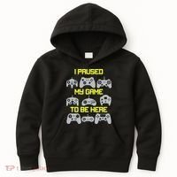 I Paused My Game To Be Here Funny Gamer Kids Hoodie thumb 0