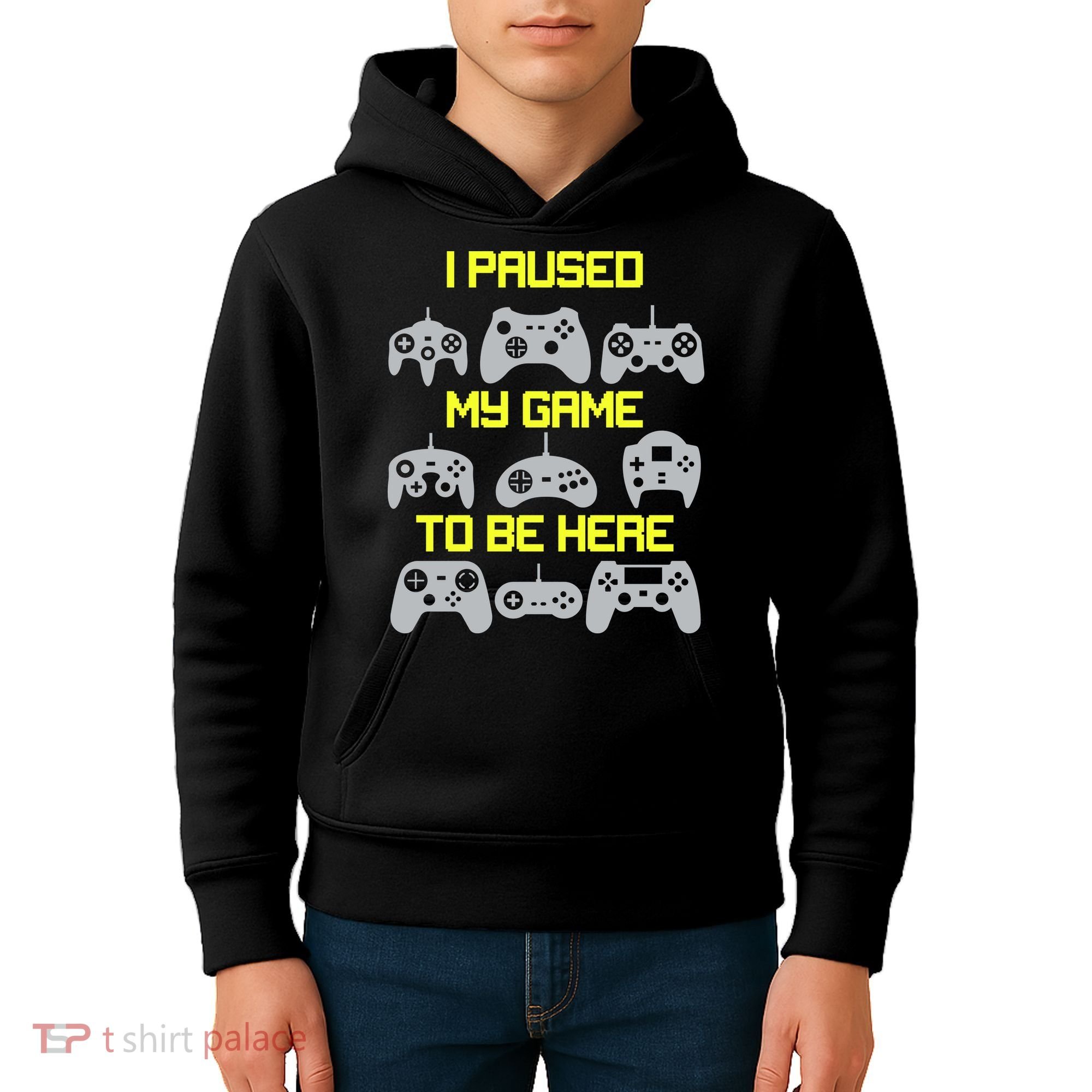 I Paused My Game To Be Here Funny Gamer Kids Hoodie