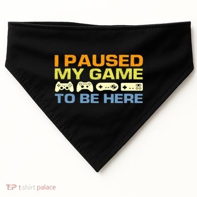 I Paused My Game To Be Here Retro Controllers USA-Made Doggie Bandana