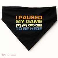 I Paused My Game To Be Here Retro Controllers USA-Made Doggie Bandana thumb 0