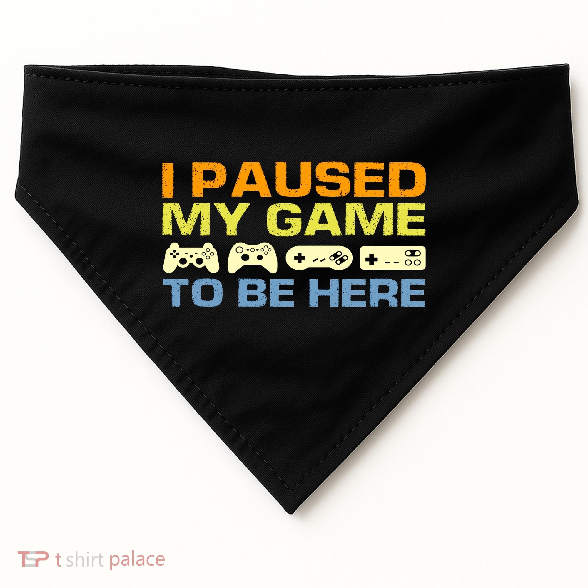 I Paused My Game To Be Here Retro Controllers USA-Made Doggie Bandana