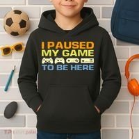 I Paused My Game To Be Here Retro Controllers Kids Hoodie thumb 2