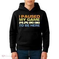 I Paused My Game To Be Here Retro Controllers Kids Hoodie thumb 4