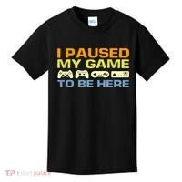 I Paused My Game To Be Here Retro Controllers Kids T-Shirt thumb 0