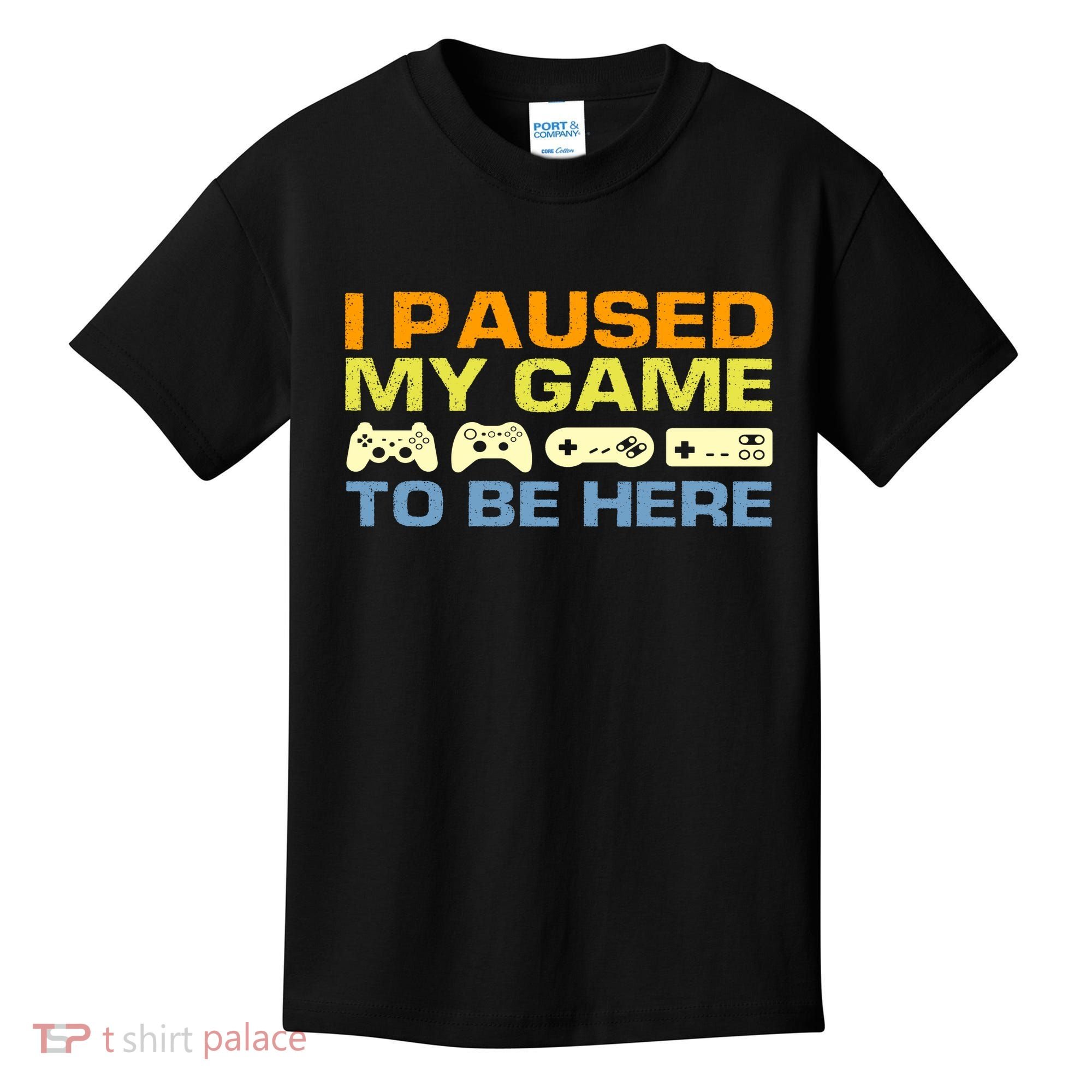 I Paused My Game To Be Here Retro Controllers Kids T-Shirt