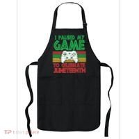 I Paused My Game To Celebrate Juneteenth Apron thumb 0