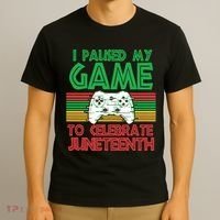 I Paused My Game To Celebrate Juneteenth T-Shirt thumb 3