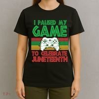 I Paused My Game To Celebrate Juneteenth T-Shirt thumb 4