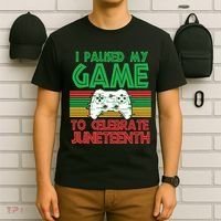 I Paused My Game To Celebrate Juneteenth T-Shirt thumb 6