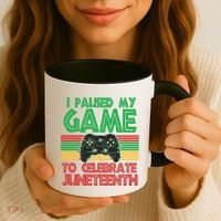 I Paused My Game To Celebrate Juneteenth Coffee Mug thumb 3