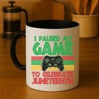 I Paused My Game To Celebrate Juneteenth Coffee Mug thumb 4