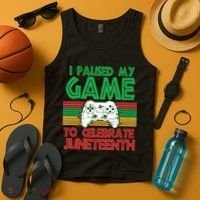 I Paused My Game To Celebrate Juneteenth Tank Top thumb 4