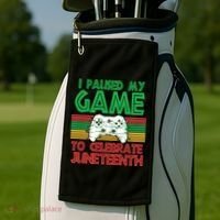 I Paused My Game To Celebrate Juneteenth Golf Towel thumb 2