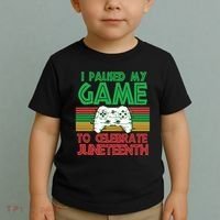 I Paused My Game To Celebrate Juneteenth Toddler T-Shirt thumb 2