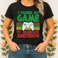 I Paused My Game To Celebrate Juneteenth Women's T-Shirt thumb 2