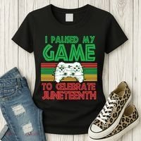 I Paused My Game To Celebrate Juneteenth Women's T-Shirt thumb 3