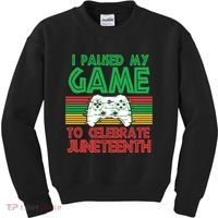 I Paused My Game To Celebrate Juneteenth Kids Sweatshirt thumb 0