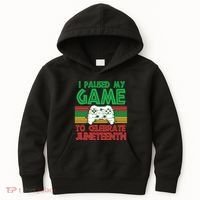 I Paused My Game To Celebrate Juneteenth Kids Hoodie thumb 0